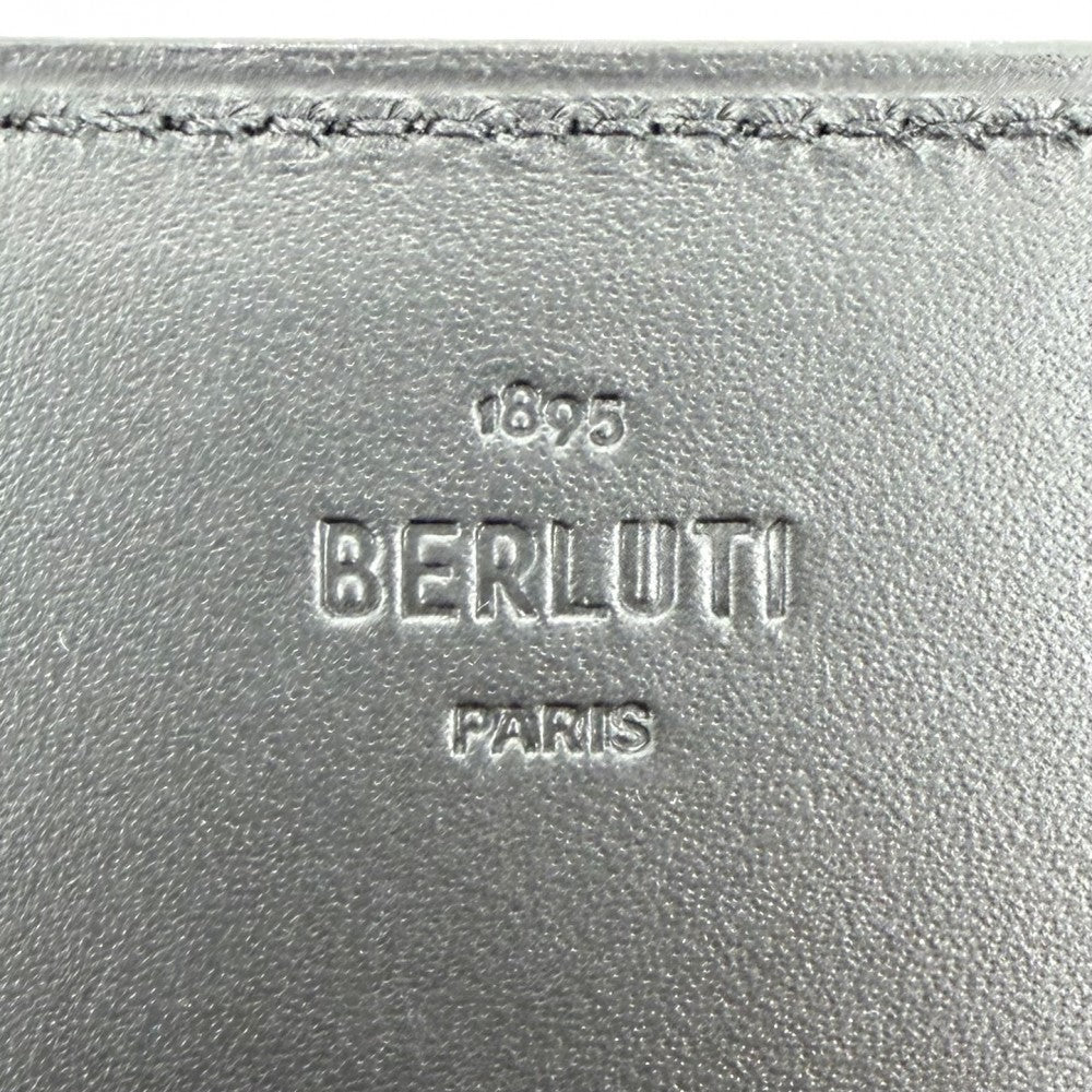 Berluti ベルルッティ カードケース インブイア カリグラフィ 二つ折り 名刺入れ 革小物 レザー ブラック 黒 メンズ【中古品】