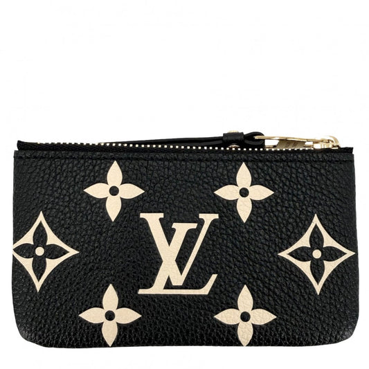 LOUIS VUITTON ルイヴィトン キーケース モノグラムアンプラント ポシェットクレ コインケース キーリング 小銭入れ 小物 M80885 ブラック 黒 ゴールド金具 レディース【中古品】