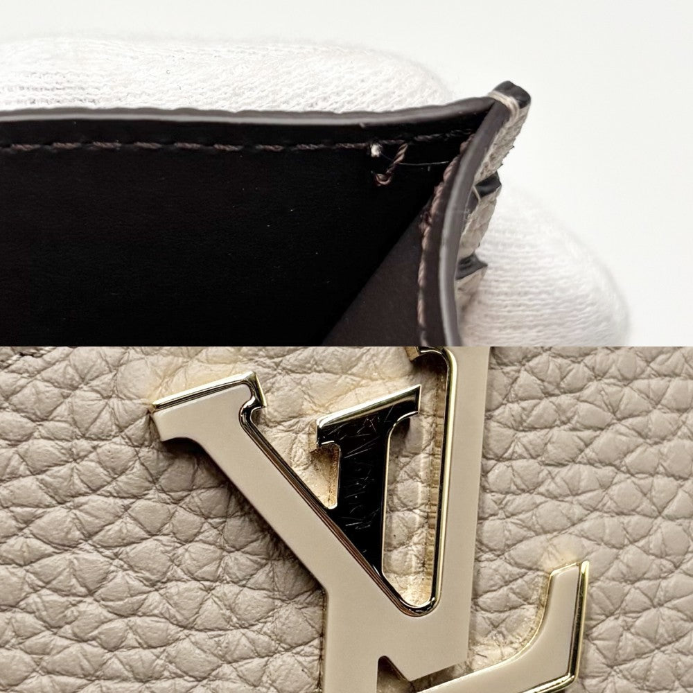 【開店SALE】 LOUIS VUITTON ルイヴィトン カードケース ポルト カルト・カプシーヌ 定期入れ 小物 ベージュ パスケース M11458 トリヨンレザー ガレ ゴールド金具 レディース【中古品】