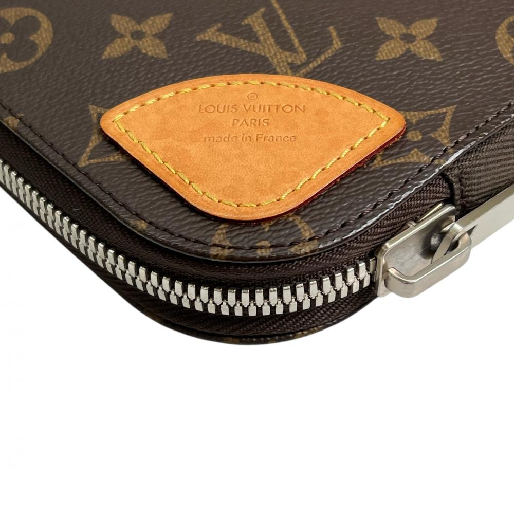 LOUIS VUITTON ルイヴィトン クラッチバッグ ホライゾン・ラップトップ・スリーブ モノグラム PCケース M42666 モノグラムキャンバス ブラウン 茶 シルバー金具 メンズ【中古品】