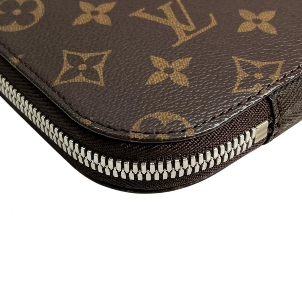 LOUIS VUITTON ルイヴィトン クラッチバッグ ホライゾン・ラップトップ・スリーブ モノグラム PCケース M42666 モノグラムキャンバス ブラウン 茶 シルバー金具 メンズ【中古品】