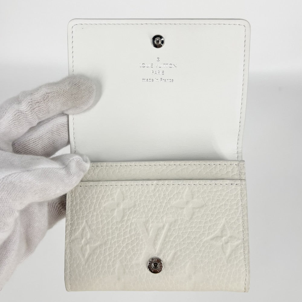 LOUIS VUITTON ルイヴィトン カードケース アンヴェロップ・カルト ドゥ ヴィジット 名刺入れ 定期入れ パスケース M83306 モノグラムアンプラント ホワイト 白 シルバー金具 レディース【中古品】