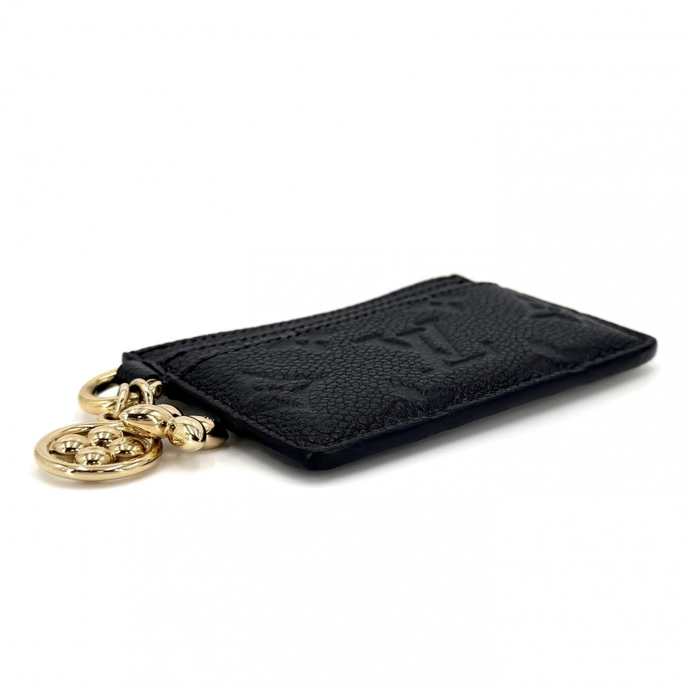 LOUIS VUITTON ルイヴィトン カードケース モノグラムアンプラント ポルトカルトLVチャーム パスケース ブラック 黒 小物 M82132 ノワール ゴールド金具 レディース【中古品】