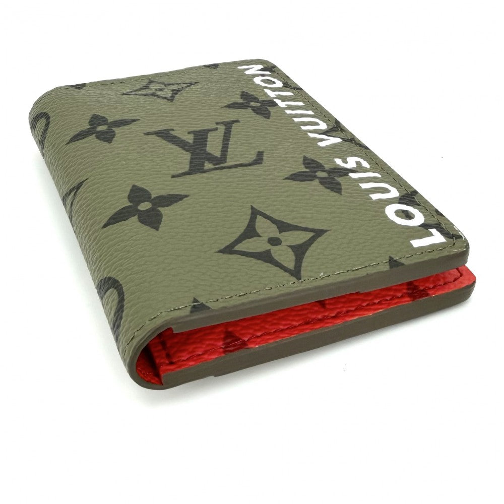 LOUIS VUITTON ルイヴィトン カードケース モノグラムトーン オーガナイザードゥポッシュ 名刺入れ 定期入れ 小物 M82797 カーキ オレンジ メンズ【中古品】