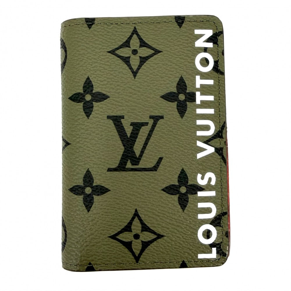 LOUIS VUITTON ルイヴィトン カードケース モノグラムトーン オーガナイザードゥポッシュ 名刺入れ 定期入れ 小物 M82797 カーキ オレンジ メンズ【中古品】