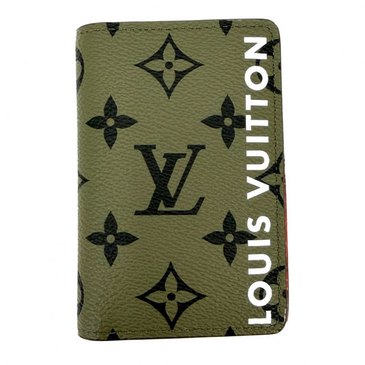 LOUIS VUITTON ルイヴィトン カードケース モノグラムトーン オーガナイザードゥポッシュ 名刺入れ 定期入れ 小物 M82797 カーキ オレンジ メンズ【中古品】