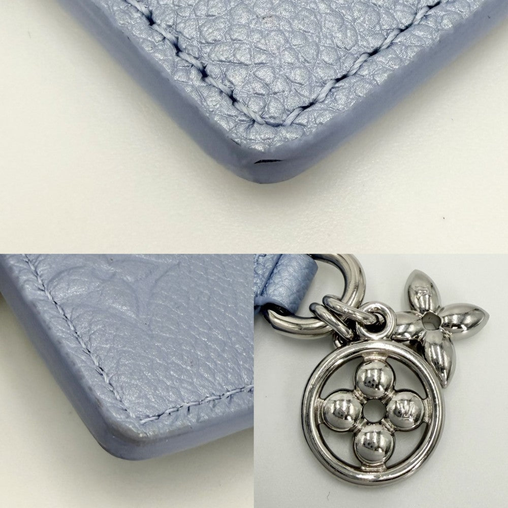 【開店SALE】 LOUIS VUITTON ルイヴィトン カードケース モノグラムアンプラント ポルトカルトLVチャーム パスケース ブルー 小物 M26523 ブルーフロスト シルバー金具 レディース【中古品】