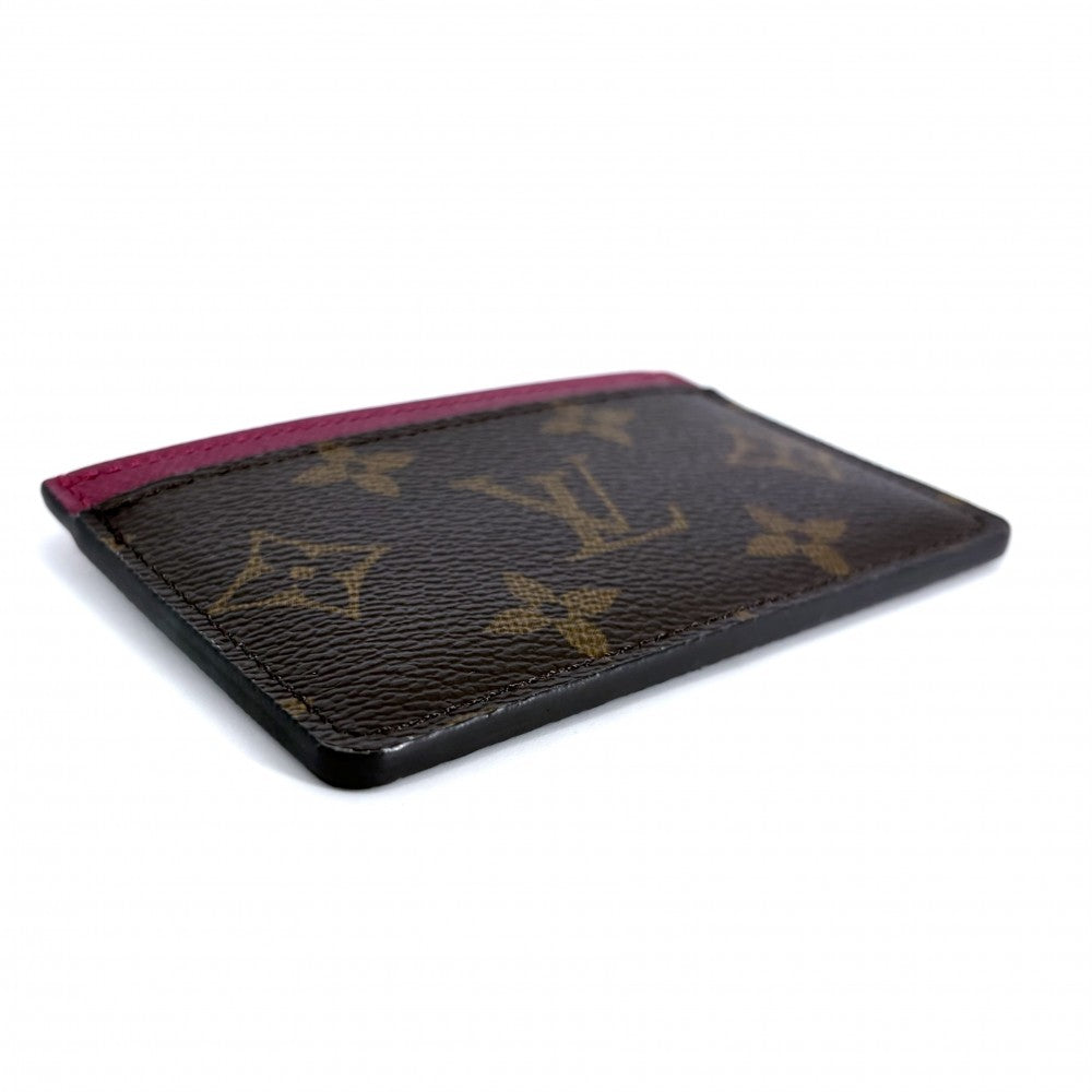 LOUIS VUITTON ルイヴィトン カードケース モノグラム ポルトカルト・サーンプル パスケース 小物 M60703 ブラウン 茶 フューシャ レディース【中古品】