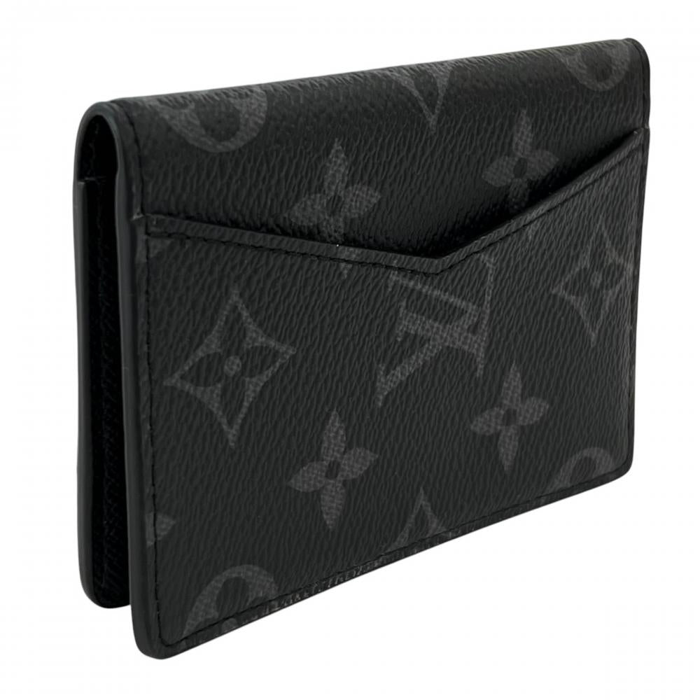 LOUIS VUITTON ルイヴィトン カードケース モノグラム・エクリプス オーガナイザー・ドゥ ポッシュ スタイリッシュ M61696 ブラック 黒 グレー メンズ 約55g【中古品】