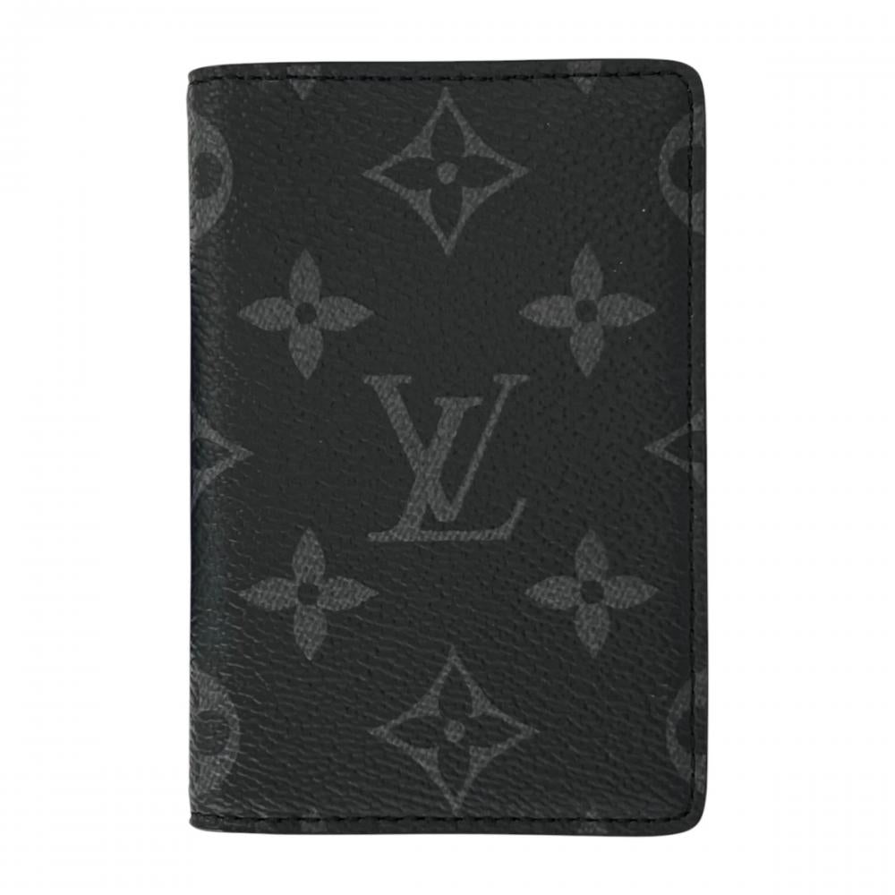 LOUIS VUITTON ルイヴィトン カードケース モノグラム・エクリプス オーガナイザー・ドゥ ポッシュ スタイリッシュ M61696 ブラック 黒 グレー メンズ 約55g【中古品】