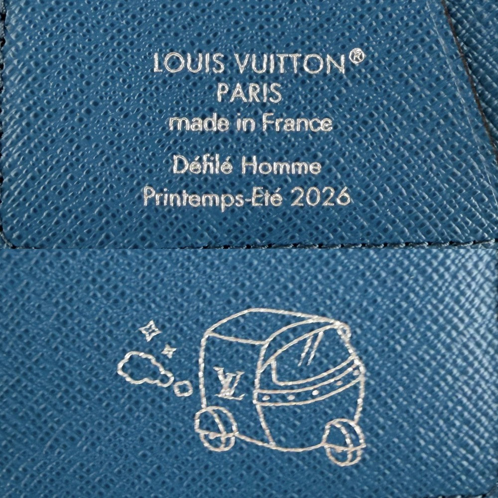 LOUIS VUITTON ルイヴィトン カードケース モノグラムピグメント オーガナイザードゥポッシュ 名刺入れ 定期入れ 小物 M28004 ブルー 青 ブラウン 茶 メンズ【中古品】