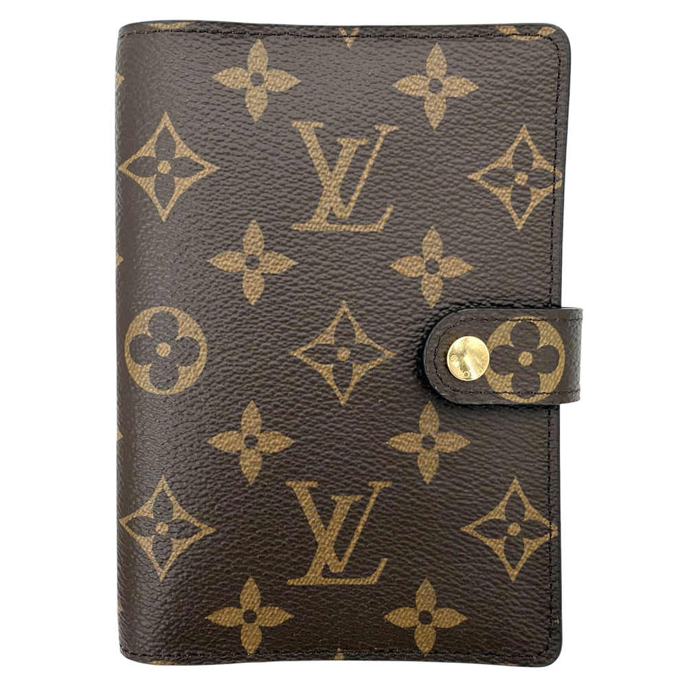 LOUIS VUITTON ルイヴィトン 手帳カバー モノグラム アジェンダPM R20005 ブラウン 茶 ゴールド金具 ユニセックス【中古品】