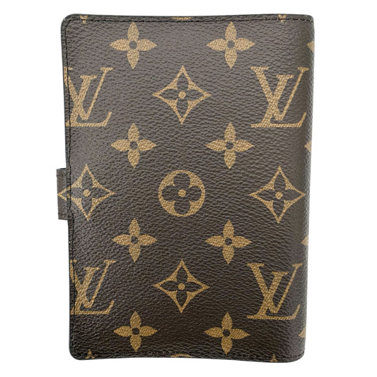 LOUIS VUITTON ルイヴィトン 手帳カバー モノグラム アジェンダPM R20005 ブラウン 茶 ゴールド金具 ユニセックス【中古品】