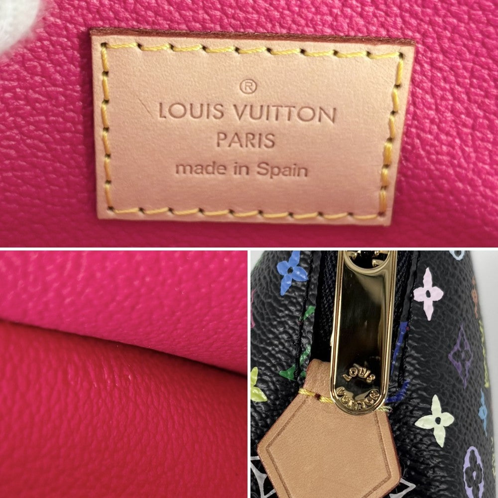 LOUIS VUITTON ルイヴィトン ポーチ モノグラムマルチカラー ポシェットコスメティック 化粧ポーチ 小物入れ M47355 モノグラムマルチカラー ブラック 黒 マルチカラー ゴールド金具 レディース【中古品】