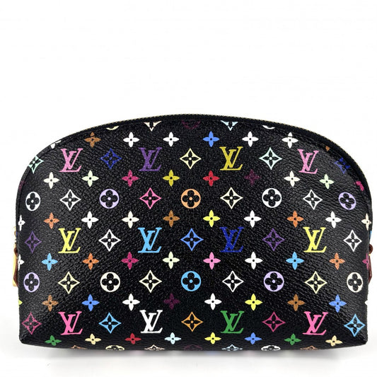 LOUIS VUITTON ルイヴィトン ポーチ モノグラムマルチカラー ポシェットコスメティック 化粧ポーチ 小物入れ M47355 モノグラムマルチカラー ブラック 黒 マルチカラー ゴールド金具 レディース【中古品】