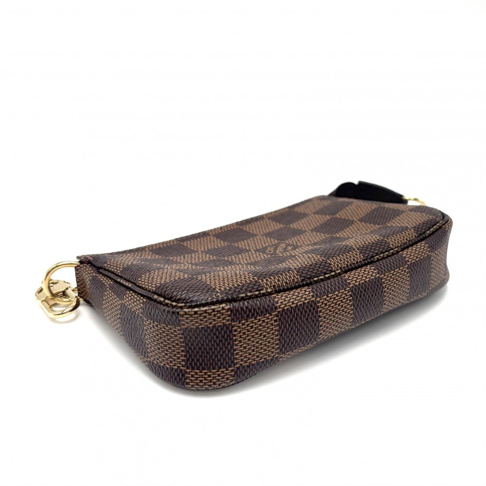 LOUIS VUITTON ルイヴィトン ハンドバッグ ミニポシェットアクセソワール アクセサリーポーチ MiniPochette Accessoires N58009 ダミエキャンバス ブラウン 茶 ゴールド金具 レディース【中古品】
