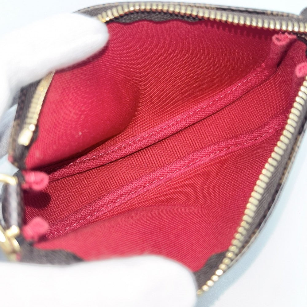LOUIS VUITTON ルイヴィトン ハンドバッグ ミニポシェットアクセソワール アクセサリーポーチ MiniPochette Accessoires N58009 ダミエキャンバス ブラウン 茶 ゴールド金具 レディース【中古品】