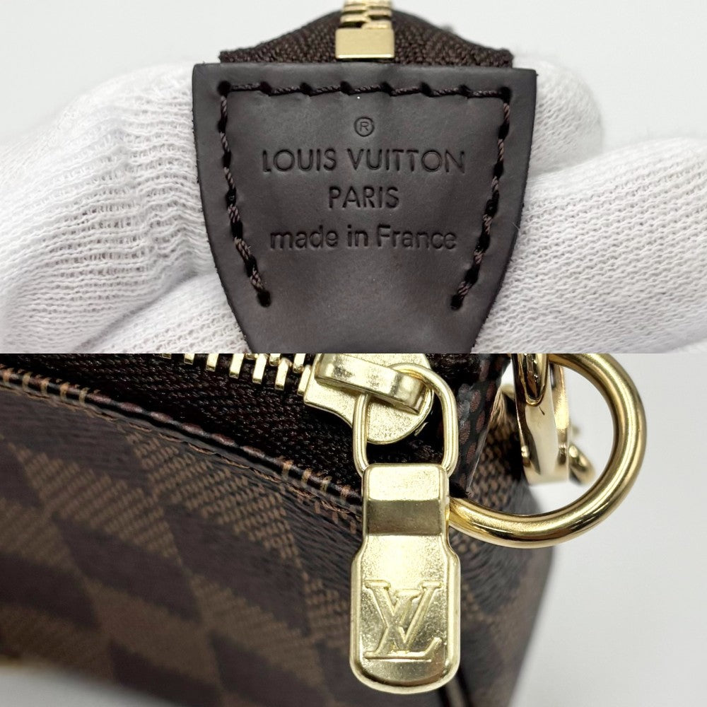 LOUIS VUITTON ルイヴィトン ハンドバッグ ミニポシェットアクセソワール アクセサリーポーチ MiniPochette Accessoires N58009 ダミエキャンバス ブラウン 茶 ゴールド金具 レディース【中古品】