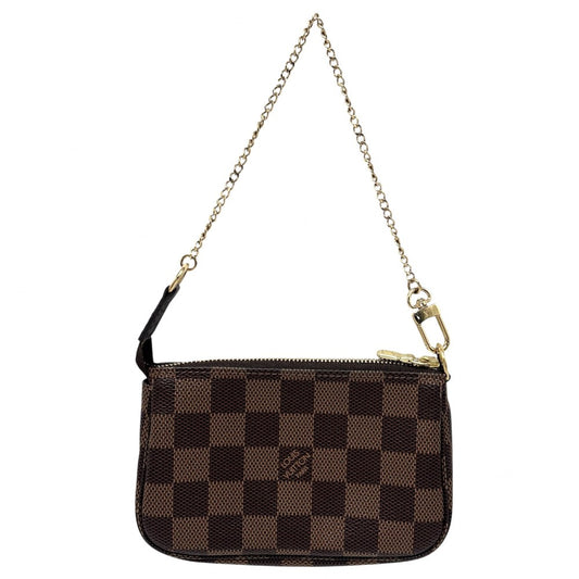【開店SALE】 LOUIS VUITTON ルイヴィトン ハンドバッグ ミニポシェットアクセソワール アクセサリーポーチ MiniPochette Accessoires N58009 ダミエキャンバス ブラウン 茶 ゴールド金具 レディース【中古品】