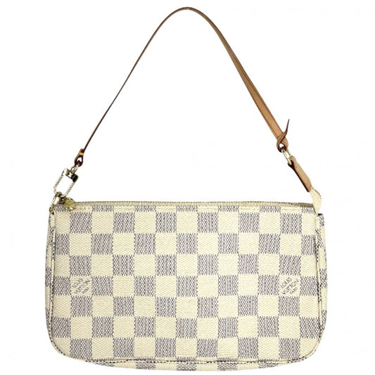 【開店SALE】 LOUIS VUITTON ルイヴィトン ハンドバッグ ポシェットアクセソワール アクセサリーポーチ Pochette Accessoires N41207 ダミエアズールキャンバス ホワイト 白 ゴールド金具 レディース【中古品】