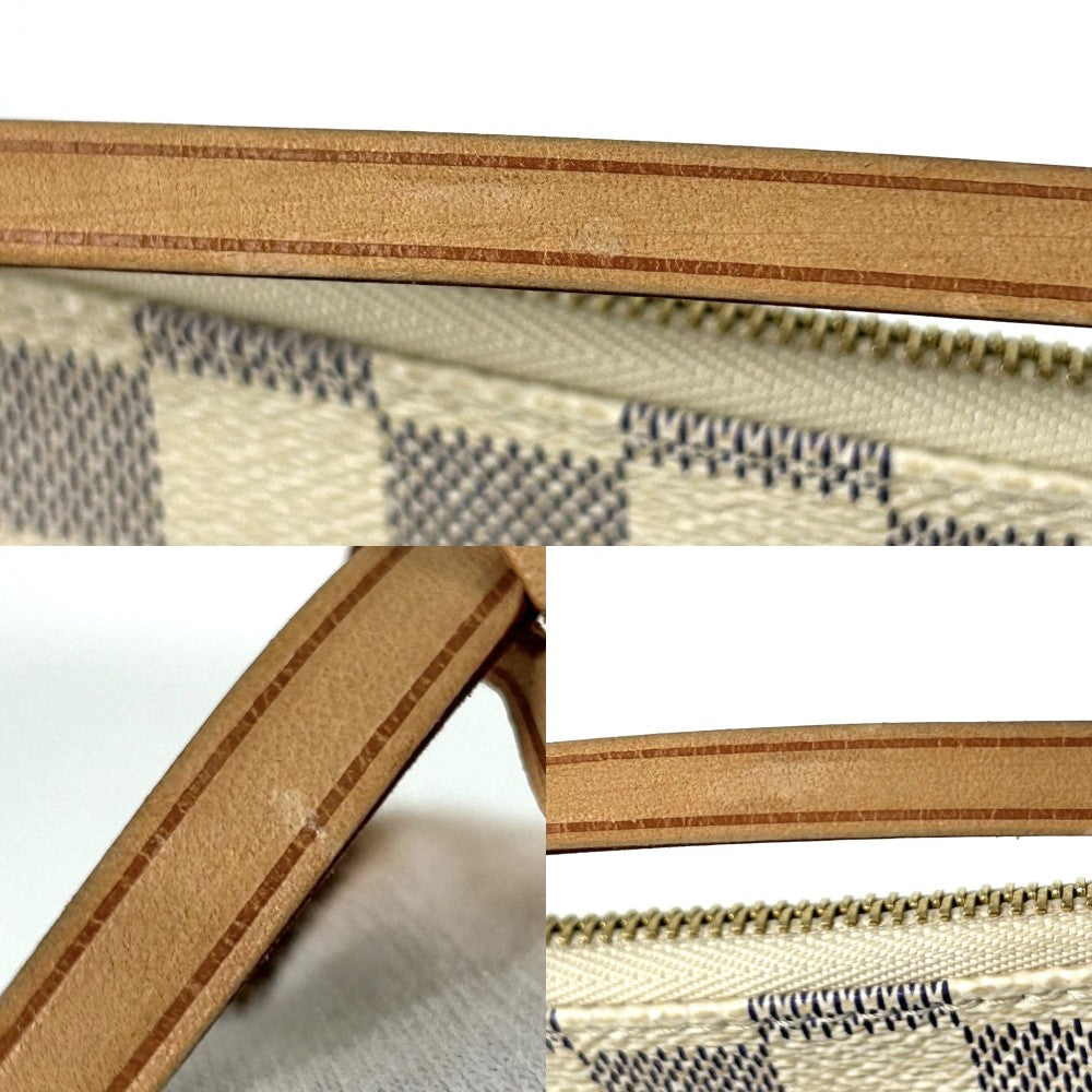 【開店SALE】 LOUIS VUITTON ルイヴィトン ハンドバッグ ポシェットアクセソワール アクセサリーポーチ Pochette Accessoires N41207 ダミエアズールキャンバス ホワイト 白 ゴールド金具 レディース【中古品】
