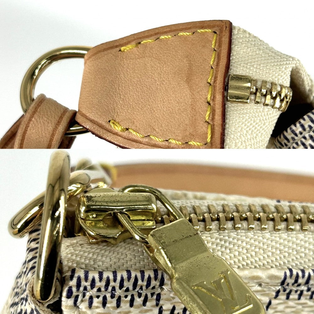 【開店SALE】 LOUIS VUITTON ルイヴィトン ハンドバッグ ポシェットアクセソワール アクセサリーポーチ Pochette Accessoires N41207 ダミエアズールキャンバス ホワイト 白 ゴールド金具 レディース【中古品】