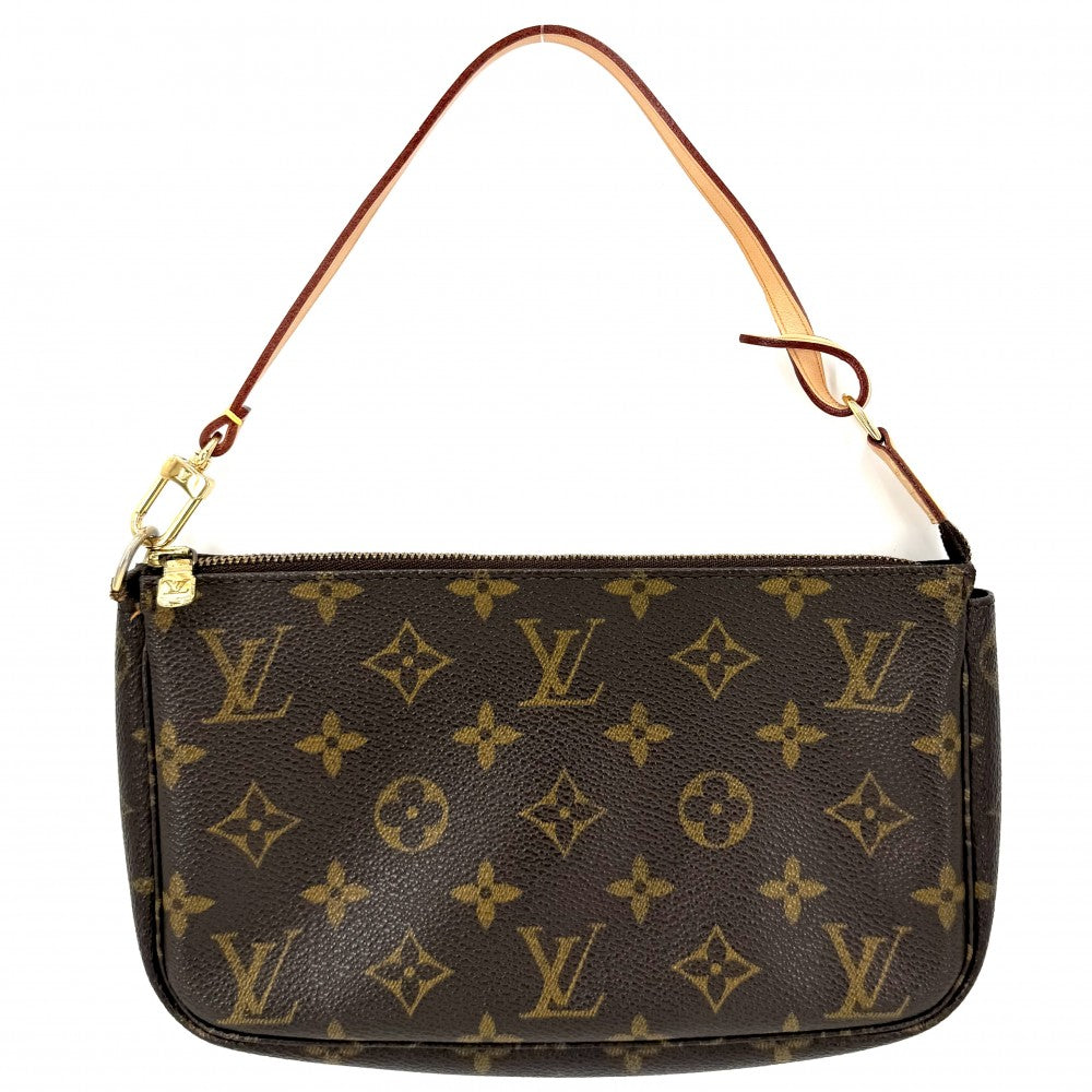 【開店SALE】 LOUIS VUITTON ルイヴィトン ハンドバッグ ポシェットアクセソワール アクセサリーポーチ ミニバッグ M51980 モノグラムキャンバス ブラウン 茶 ゴールド金具 レディース【中古品】