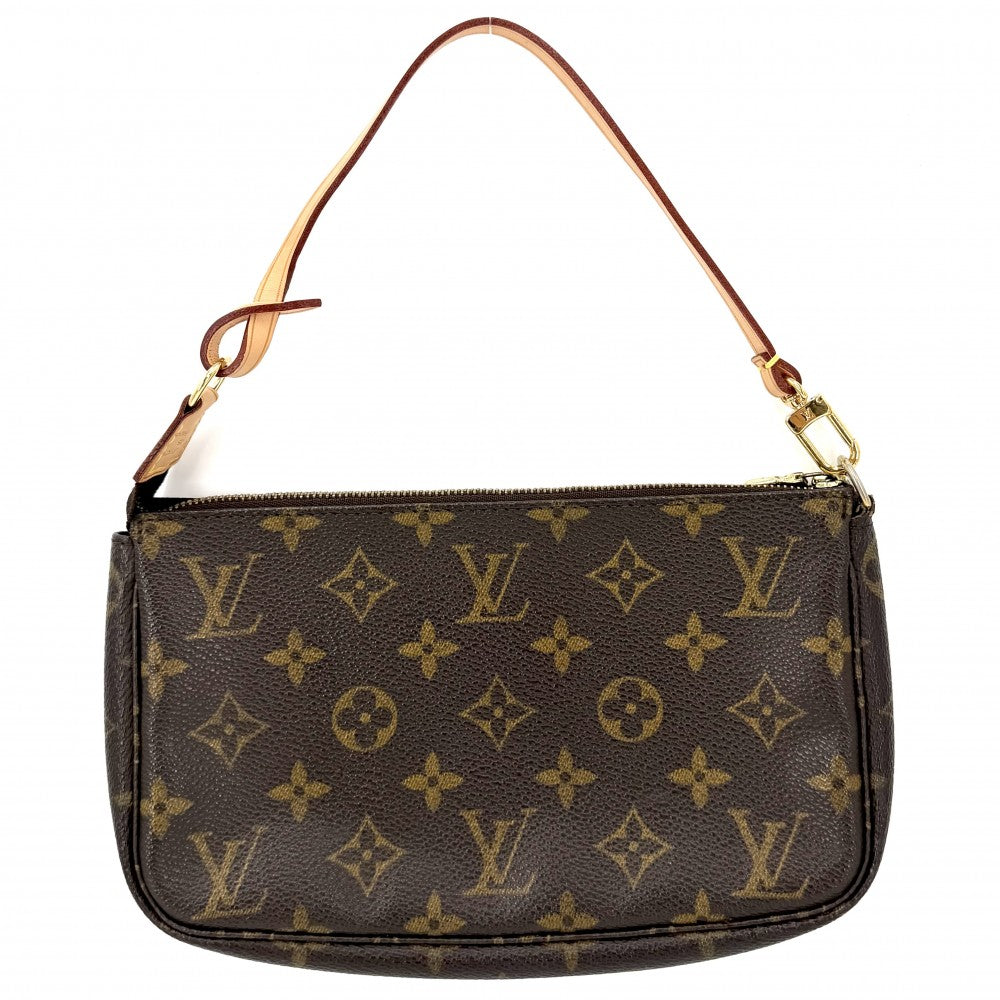 【開店SALE】 LOUIS VUITTON ルイヴィトン ハンドバッグ ポシェットアクセソワール アクセサリーポーチ ミニバッグ M51980 モノグラムキャンバス ブラウン 茶 ゴールド金具 レディース【中古品】