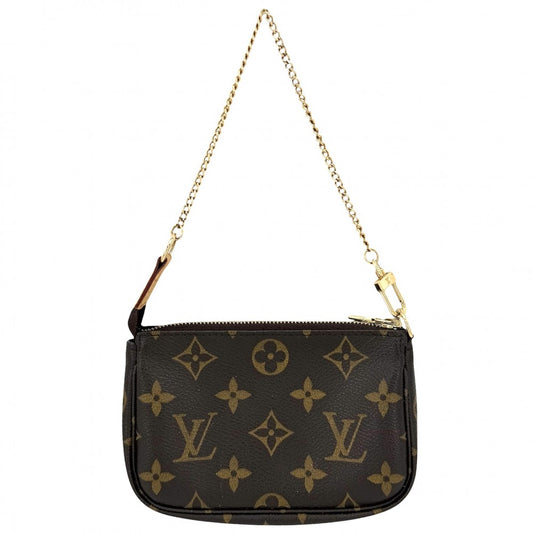 LOUIS VUITTON ルイヴィトン ハンドバッグ ミニポシェットアクセソワール アクセサリーポーチ MiniPochette Accessoires M58009 モノグラムキャンバス ブラウン 茶 ゴールド金具 レディース【中古品】