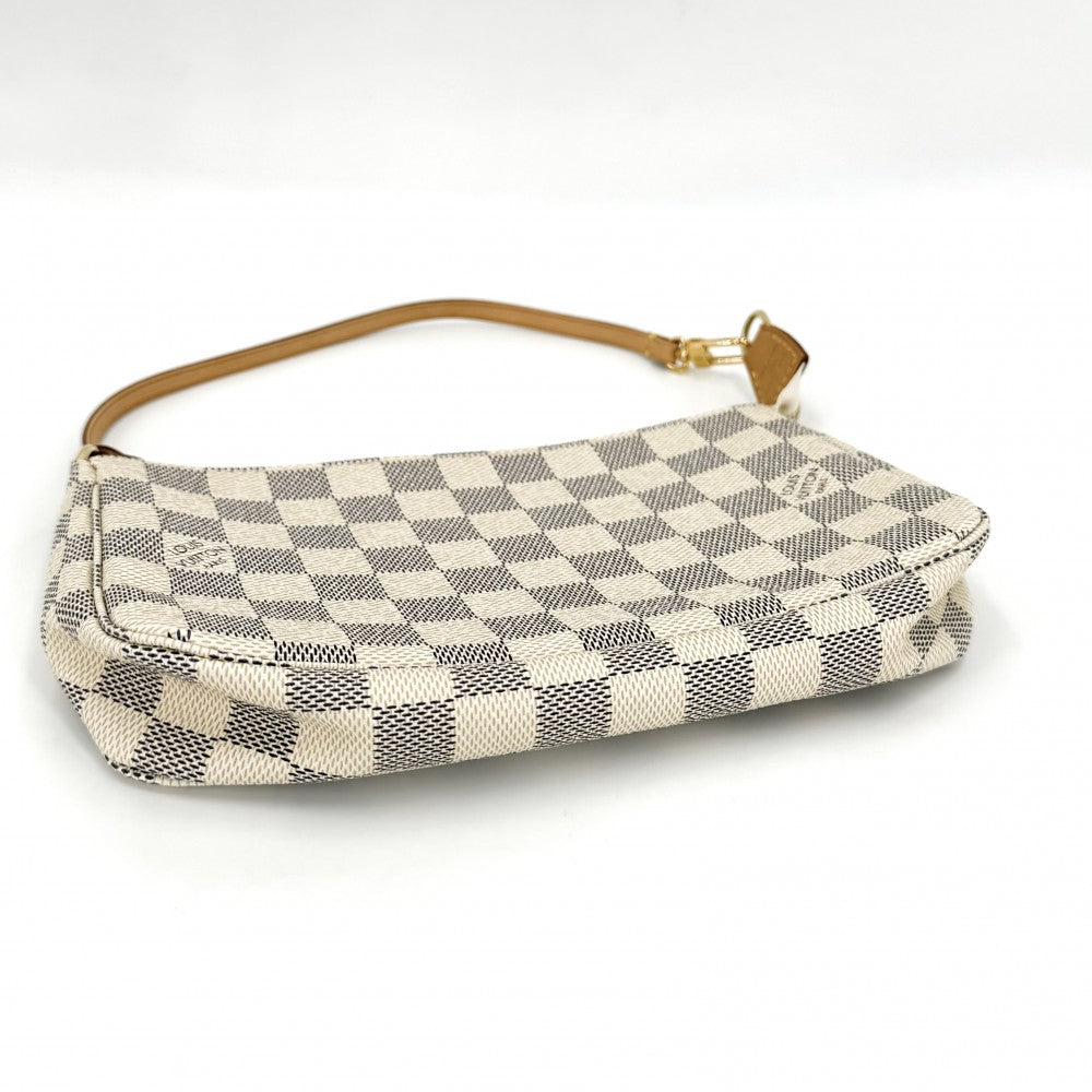 LOUIS VUITTON ルイヴィトン ハンドバッグ ポシェットアクセソワール アクセサリーポーチ Pochette Accessoires N41207 ダミエアズールキャンバス ホワイト 白 ゴールド金具 レディース【中古品】