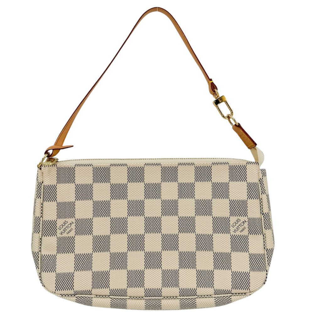 LOUIS VUITTON ルイヴィトン ハンドバッグ ポシェットアクセソワール アクセサリーポーチ Pochette Accessoires N41207 ダミエアズールキャンバス ホワイト 白 ゴールド金具 レディース【中古品】