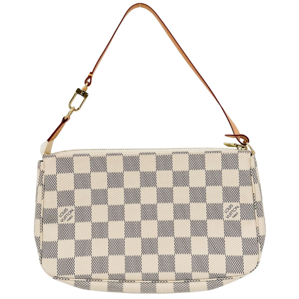 LOUIS VUITTON ルイヴィトン ハンドバッグ ポシェットアクセソワール アクセサリーポーチ Pochette Accessoires N41207 ダミエアズールキャンバス ホワイト 白 ゴールド金具 レディース【中古品】