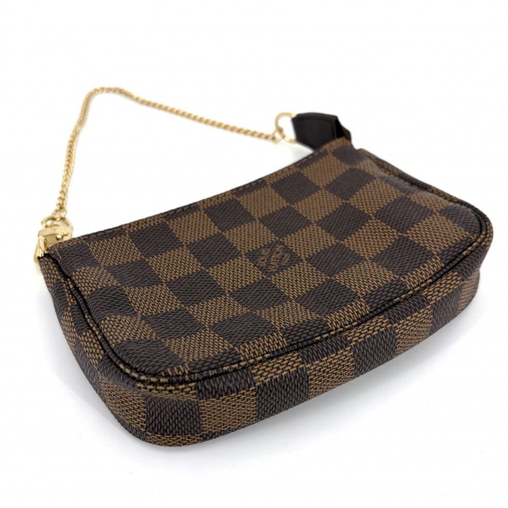 LOUIS VUITTON ルイヴィトン ハンドバッグ ミニポシェットアクセソワール アクセサリーポーチ MiniPochette Accessoires N58009 ダミエキャンバス ブラウン 茶 ゴールド金具 レディース【中古品】