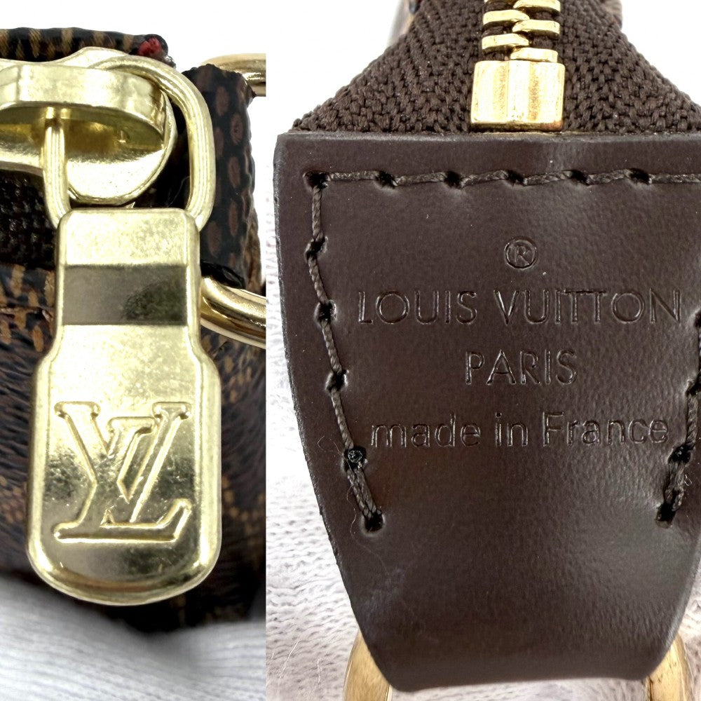 LOUIS VUITTON ルイヴィトン ハンドバッグ ミニポシェットアクセソワール アクセサリーポーチ MiniPochette Accessoires N58009 ダミエキャンバス ブラウン 茶 ゴールド金具 レディース【中古品】