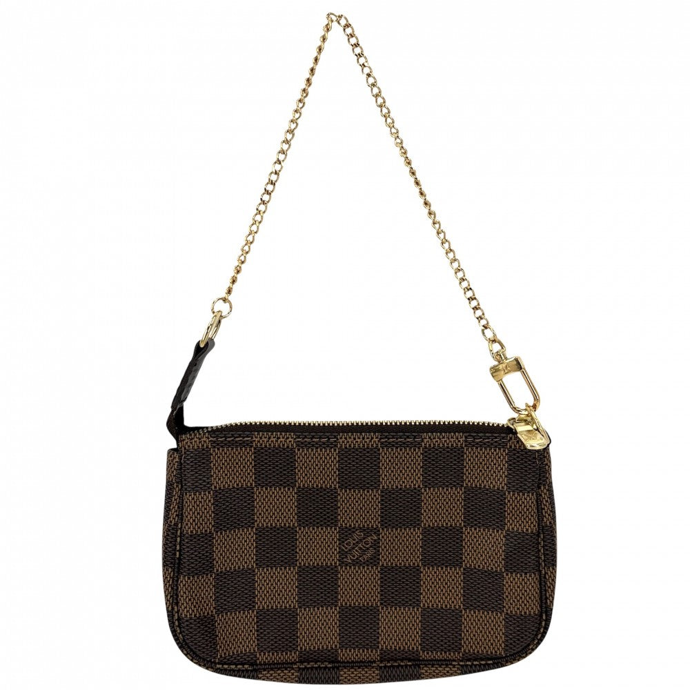 LOUIS VUITTON ルイヴィトン ハンドバッグ ミニポシェットアクセソワール アクセサリーポーチ MiniPochette Accessoires N58009 ダミエキャンバス ブラウン 茶 ゴールド金具 レディース【中古品】