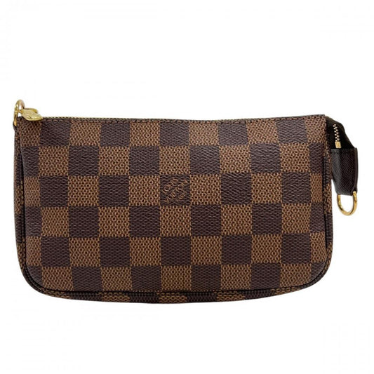 LOUIS VUITTON ルイヴィトン ポーチ ダミエ・エベヌ ポシェット・アクセソワール N58009 ブラウン 茶 ゴールド金具 レディース【中古品】