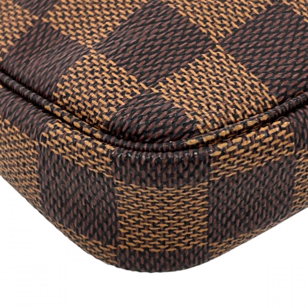 LOUIS VUITTON ルイヴィトン ポーチ ダミエ・エベヌ ポシェット・アクセソワール N58009 ブラウン 茶 ゴールド金具 レディース【中古品】