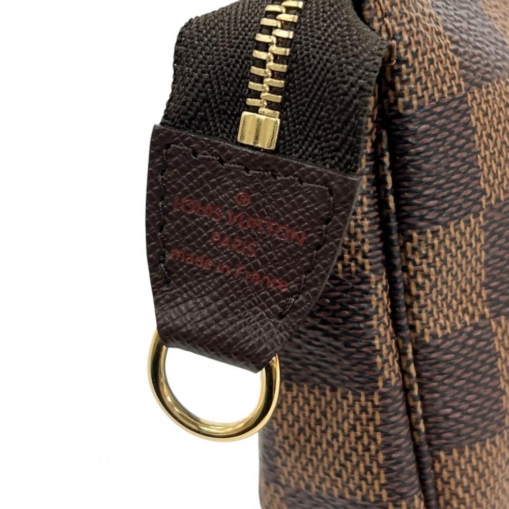 LOUIS VUITTON ルイヴィトン ポーチ ダミエ・エベヌ ポシェット・アクセソワール N58009 ブラウン 茶 ゴールド金具 レディース【中古品】