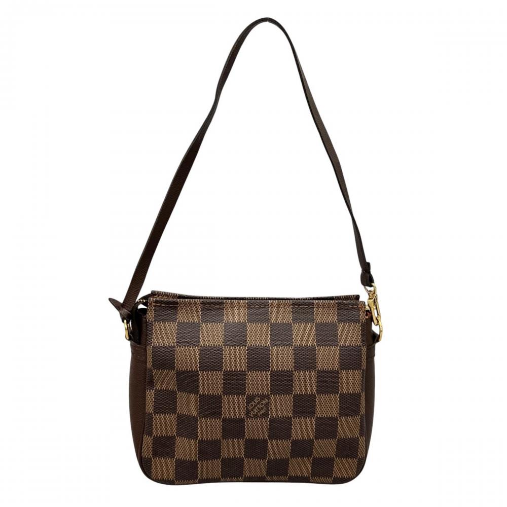 LOUIS VUITTON ルイヴィトン ハンドバッグ ダミエ・エベヌ トゥルース・メイクアップ アクセサリーポーチ N51982 ダミエキャンバス ブラウン 茶 ゴールド金具 レディース【中古品】