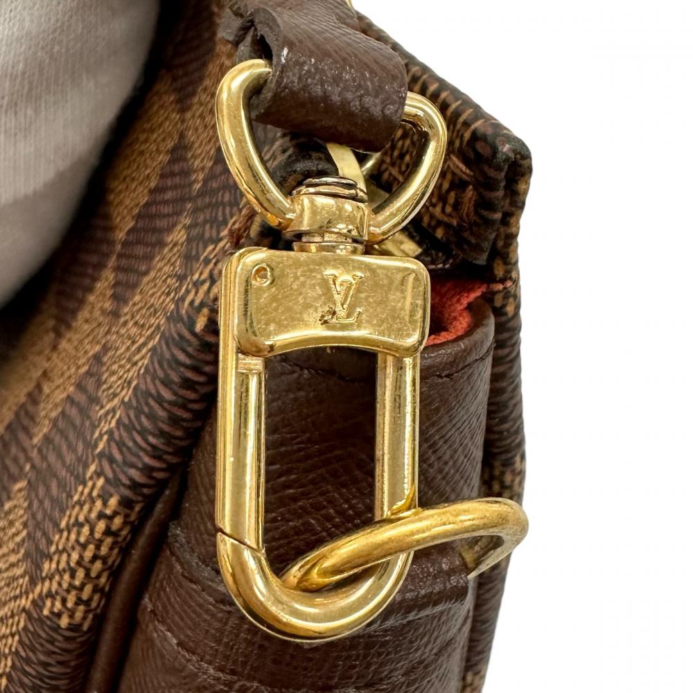 LOUIS VUITTON ルイヴィトン ハンドバッグ ダミエ・エベヌ トゥルース・メイクアップ アクセサリーポーチ N51982 ダミエキャンバス ブラウン 茶 ゴールド金具 レディース【中古品】