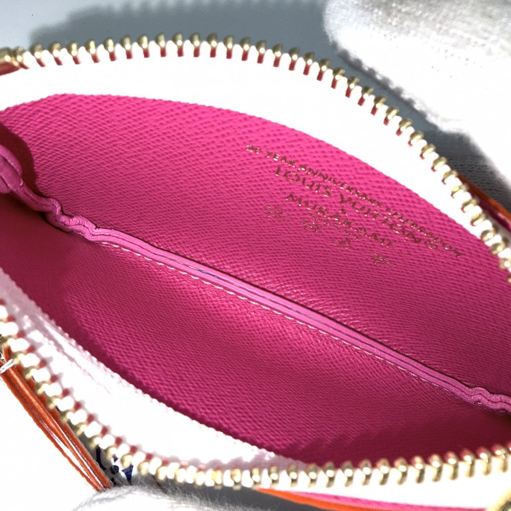 LOUIS VUITTON ルイヴィトン キーホルダー モノグラム 村上隆 フォンホルダー LV×TM 小物 ポーチ M14099 ホワイト 白 マルチカラー ゴールド金具 レディース【中古品】