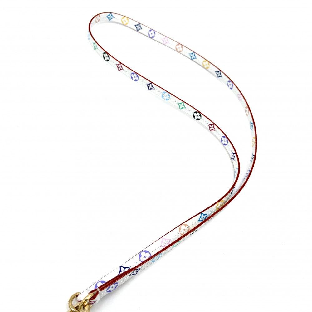 LOUIS VUITTON ルイヴィトン キーホルダー モノグラム 村上隆 フォンホルダー LV×TM 小物 ポーチ M14099 ホワイト 白 マルチカラー ゴールド金具 レディース【中古品】