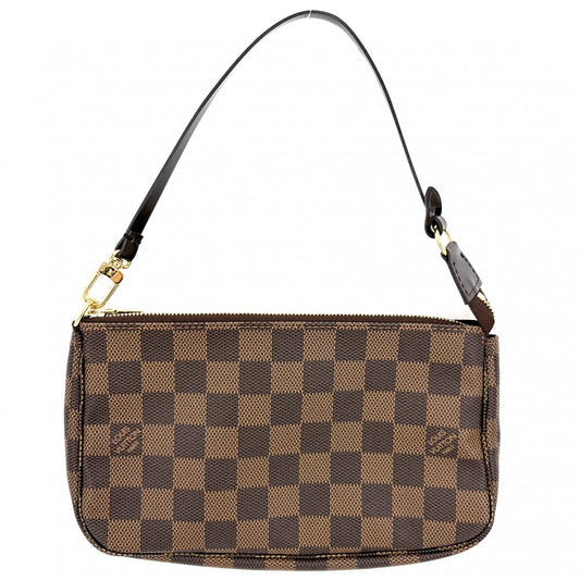 LOUIS VUITTON ルイヴィトン ハンドバッグ ポシェットアクセソワール アクセサリーポーチ N51985 ダミエキャンバス ブラウン 茶 ゴールド金具 レディース【中古品】