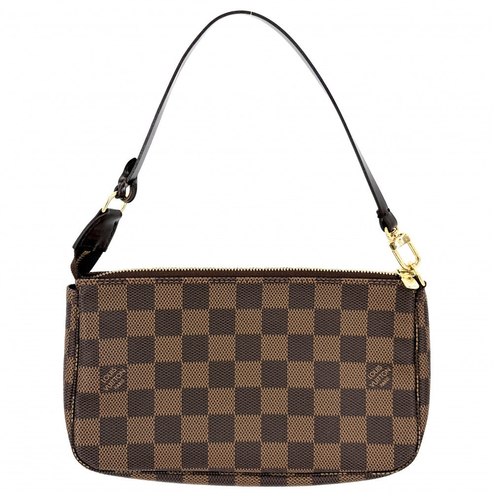 LOUIS VUITTON ルイヴィトン ハンドバッグ ポシェットアクセソワール アクセサリーポーチ N51985 ダミエキャンバス ブラウン 茶 ゴールド金具 レディース【中古品】
