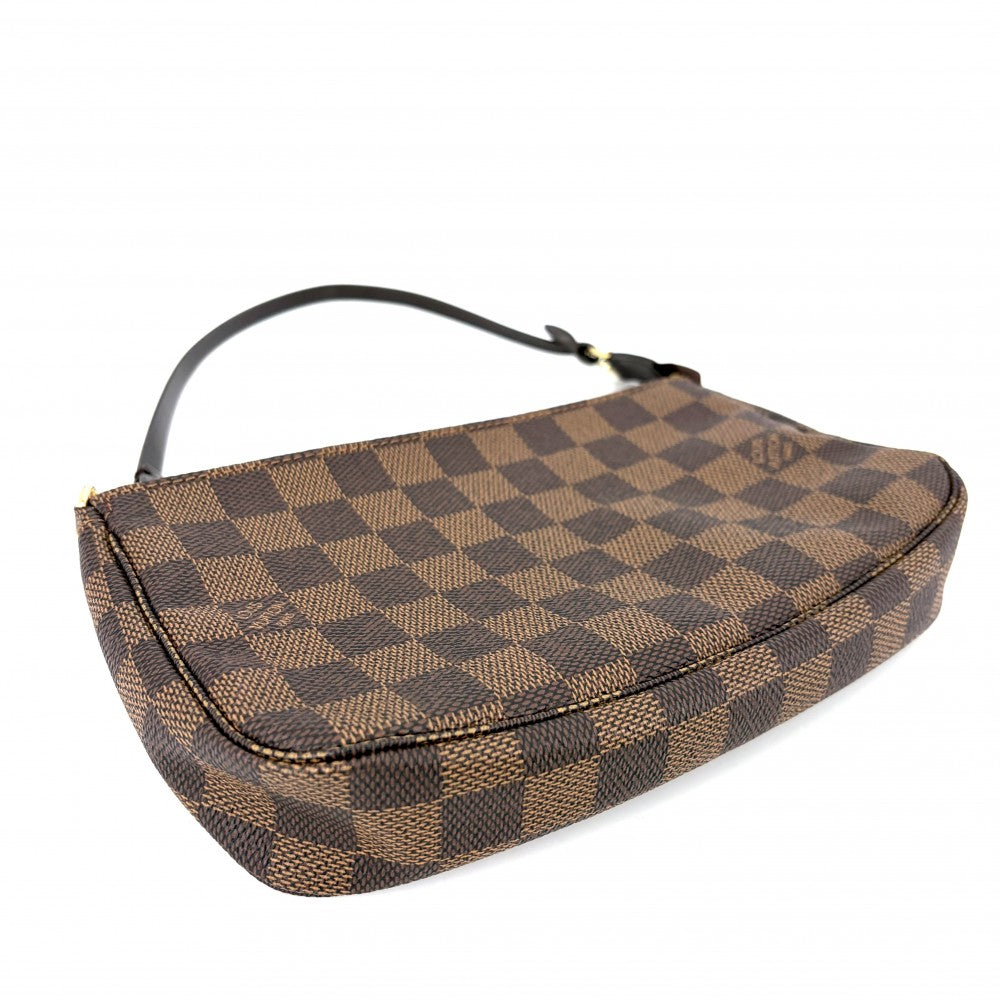 LOUIS VUITTON ルイヴィトン ハンドバッグ ポシェットアクセソワール アクセサリーポーチ N51985 ダミエキャンバス ブラウン 茶 ゴールド金具 レディース【中古品】
