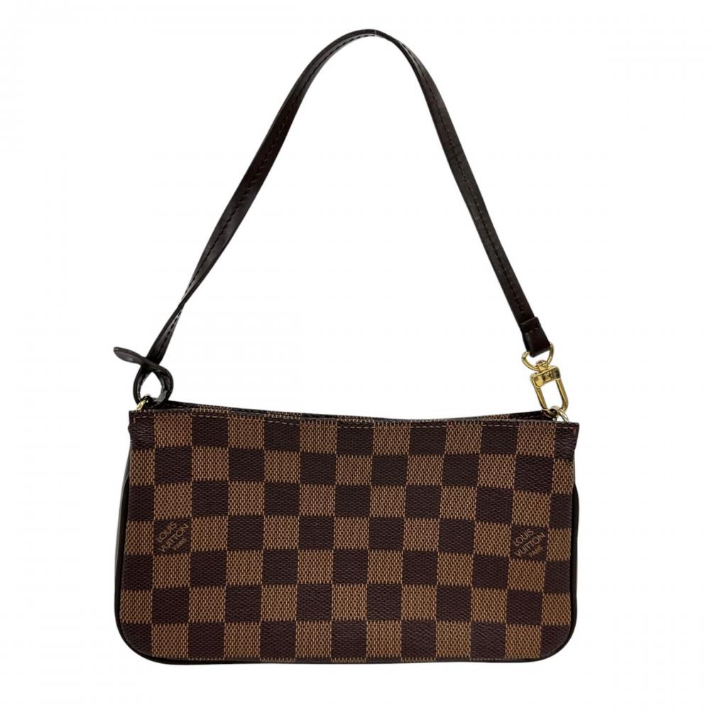 LOUIS VUITTON ルイヴィトン ハンドバッグ ナヴォナ ポーチ N51983 ダミエキャンバス ブラウン 茶 レディース【中古品】