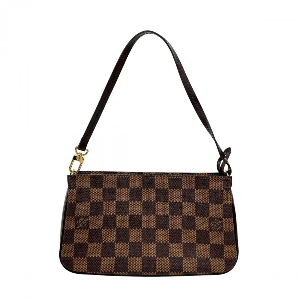LOUIS VUITTON ルイヴィトン ハンドバッグ ナヴォナ ポーチ N51983 ダミエキャンバス ブラウン 茶 レディース【中古品】