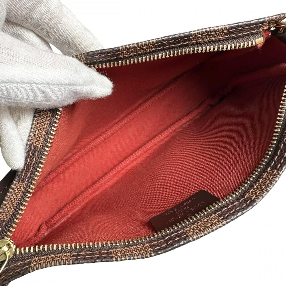 LOUIS VUITTON ルイヴィトン ハンドバッグ ナヴォナ ポーチ N51983 ダミエキャンバス ブラウン 茶 レディース【中古品】