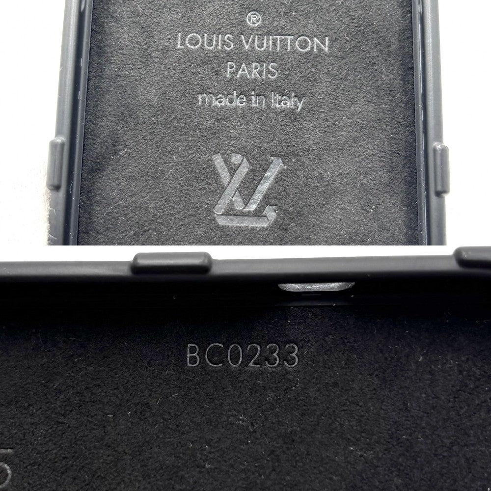 LOUIS VUITTON ルイヴィトン iPhoneケース モノグラム リ トランク IPHONE 14 PRO スマホショルダー フォンケース スマホケース M81997 ブラック 黒 ゴールド金具 レディース【中古品】