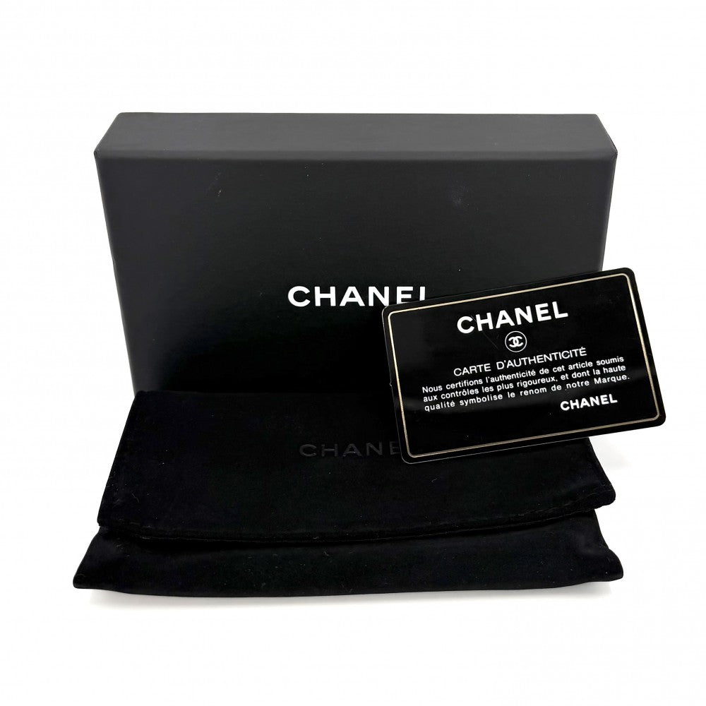 CHANEL シャネル コインケース マトラッセ ココマーク 小銭入れ カードケース 小物 キャビアスキン ブラック 黒 シルバー金具 レディース【中古品】
